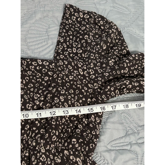 Altar'd State Boho Dress Size M Dark Gray Floral Long Sleeve - Picture 9 of 10